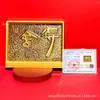 Producto nuevo creativo de oro 999 puro "Riqueza de Todas las Direcciones", adorno de escritorio con la palabra "Shede" en grabado de cobre, personalizable y disponible para venta al por mayor