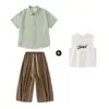 Roupas Hip-Hop Modernas Infantis para Meninos e Meninas Conjuntos Hip-Hop Coletes Estilo Japonês Hip-Hop Infantil Roupas Modernas Hip-Hop para Performance Verão