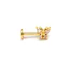 Aretes Perforados de Acero de Titanio Verticales para Agujeros de Oreja Aretes de Hélice de Acero Inoxidable con Circonita Joyería para Piercings Aretes de Flor para Labio con Rosca Externa