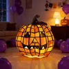 Ornamento de lanterna de abóbora de vidro para Halloween, novo produto transfronteiriço, artesanato decorativo de Ação de Graças, pequeno ornamento, artesanato Tiffany