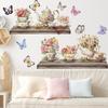 Uma variedade de cachos de flores românticas flor inteligente borboleta adesivos de parede sala de estar quarto fundo adesivos decorativos autoadesivo atacado