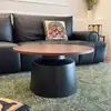 Conjunto de Mesa de Centro para Sala de Estar Estilo Creme Branco Celebridade da Internet Estilo Moderno Minimalista Apartamento Pequeno Mesa Lateral Redonda Mesa de Centro Pequena