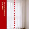 Fita longa personagem feliz decoração quarto de casamento adesivo cortina de janela pingente casamento casa nova borboleta flor de puxar ornamento quarto sala de estar decoração