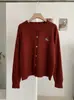 Chamarra suéter KEKEZOON estilo coreano con bordado de cachorro y botón de arcoíris para mujer, cárdigan holgado para otoño e invierno, moderno 8919