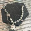 Pulsera de Amor de Perlas con Costuras Fantasma en Blanco y Negro para Mujer, Diseño Nicho Ins, Hip-hop, Dulce, Genial, Chica Picante, Lujo Ligero, Joyería de Mano