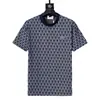 Camiseta de manga curta de alta qualidade, transfronteiriça, corretamente etiquetada, nova, da moda, para o verão, solta, jacquard, comércio exterior europeu e americano