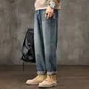 Jeans Rectos Ajustados Estilo Retro Americano para Hombre 2026 Otoño/Invierno Nuevos Rectos Sueltos Marca de Tendencia Lavados Casuales Pantalones Largos