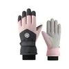 Luvas de esqui para homens e mulheres, forradas com fleece de inverno, espessadas, à prova de vento, à prova d'água, antiderrapantes, compatíveis com tela de toque, para ciclismo ao ar livre, à prova de frio, luvas quentes