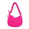 Bolsa de Algodón Bordada Acolchada Estilo Coreano, Bolso Cruzado de Hombro Único para el Trabajo, Bolso de Mano para Mujer con Gran Capacidad, Plegado de Burbujas de Plumas