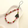 Estilo Ins Nicho Bola de Diamante de Argila Árvore de Natal Fofa Contas Lanyard para Capa de Celular Portátil Corrente de Celular Feminina