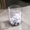 Cubo de basura para sala de estar, uso doméstico, lujo ligero, transparente, para baño, inodoro, cocina, escritorio, oficina, papelera, contenedor de almacenamiento para dormitorio
