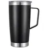 Taza Portátil de Acero Inoxidable de 20Oz30Oz con Asa para Coche, Taza de Cerveza, Aislamiento Térmico, Taza para Café con Popote, Taza para Hielo