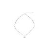 Collar Colgante Ovalado con Perlas y Concha de Cristal Cadena para Clavícula Retro Elegante Lujo Accesible Collar de Gama Alta para Mujer