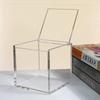 Caixa Quadrada de Acrílico Caixa de Armazenamento de Mesa Plástico à Prova de Poeira Caixa de Cápsulas de Café Acrílico Caixa Basculante