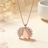 Colar Pingente Girassol Novo Estilo Transfronteiriço, Corrente de Clavícula Coração de Nicho de Alto Padrão, Corrente de Pescoço Fashionável Atacado