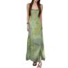 Verano Europeo y Americano Ropa Nueva para Mujer Estilo Puro Veraniego de Lujuria Aspecto Adelgazante Vestido de Tirantes sin Mangas Tie-Dye Pg9756