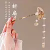 Pasador de Flor con Borla Estilo Antiguo para Mujer, de Alta Gama y Elegante, Versátil Pasador Hanfu, Pasador para Moño en la Parte Trasera de la Cabeza