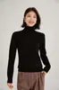 Outono e Inverno Novo Pulôver Feminino de Cashmere Curto Soltinho Gola Alta Cor Sólida Suéter Quente Camisa Base de Tricô de Lã