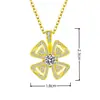 El Mismo Estilo Que El Del Popular Influencer: Collar con Colgante Yongzhanzhanmei, Colgante de Molino de Viento Giratorio con Forma de Flor de Trébol de Cuatro Hojas, Chapado en Oro K