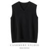 Venta al por mayor de fábrica Hilo Consinee Elegante 100% Cachemira Pura Chaleco de Cuello V Chaleco para Hombre Suéter Casual Holgado Hombre