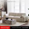 Sofá de Tecido Anna para Sala de Estar 2024 Novo Modelo Estilo Retrô Reto Três Lugares Chenille Creme Francês Removível e Lavável