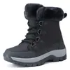 Botas de nieve cálidas de invierno nuevas, de caña alta, a la moda, talla grande, forradas de felpa, botas para mujer, senderismo al aire libre, estilo de pareja, zapatos de montañismo modernos