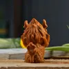 Adornos de Talla en Madera de Tuya Pieza de Mango Bestia Rui Kirin Gusano de Té Hogar Portátil para Hombre Artesanías de Animales del Zodiaco Cultural