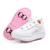 Zapatos para caminar de doble rueda invisibles Zapatos de patinaje sobre ruedas para estudiantes de niñas Zapatos con ruedas automáticos para niños Zapatos de deformación para niños