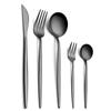 Conjunto transfronteiriço de louça em aço inoxidável em aço inoxidável Conjunto de cinco peças Faca e garfo de colher de faca e garfo estilo ocidental Faca de bife e conjunto de garfo