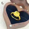 Anillo de Oro Arena Antigua de Alta Retención de Color Anillo Abierto de Flor Hueca Exquisito Nicho Dulce Versátil Anillo de Tendencia Nacional