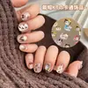 Nuevo Producto Terminado con Sombrero Kt Accesorios para Uñas Mixtos Otoño e Invierno Maillard Gato de Dibujos Animados Lazo Decoraciones para Uñas