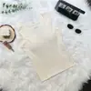 Moda Otoño e Invierno Nueva Chaleco Cálido Cepillado para Mujer, Tirantes Finos con Almohadillas en el Pecho, Espalda Hueca, Ropa Interior Base Hermosa Espalda Puro Deseo