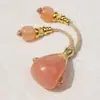 Ágata Rosa Accesorios de Tres Vías Pulsera Collar Colgante Hechos a Mano DIY Accesorios Exquisitos Ágata Rosa de Tres Vías