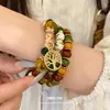Pulseira de resina acrílica estilo boêmio, pulseira versátil nicho estilo étnico, joias femininas de moda vintage atacado