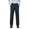 Calça masculina de mistura de lã, nova coleção outono/inverno 2026, tecido escovado, cintura média a alta, casual, quente, corte reto, calça comprida