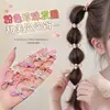 Elásticos de Cabelo Infantis com Laços, Borrachinhas, Anéis de Polegar com Pérolas, Cordas Trançadas Doces e Descoladas para Cabelo de Meninas, Elásticos de Cabelo Fofos para Bebês