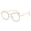 Gafas de lectura de marca BJYX, montura redonda completa, para negocios, ultraligeras, ultratransparentes, de color sólido, de metal, de alta calidad, con protección contra la luz azul y espejo plano.