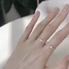 Anel Nicho de Design de Coração Neon em Forma de Fada com Pedra da Lua para Mulheres, Anel Ajustável Aberto Empilhável para Meninas, Versátil para Uso Diário