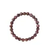 Suporta Pedidos Mistos de Novos Produtos: Joias de Mão, Pulseiras, Pulseiras de Contas Redondas para Exportação, Pulseiras de Contas com Pedra Ágata Café Imitação de Cor Escura de Cristal