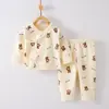 Roupas para Bebê Recém-Nascido Outono e Inverno Algodão Puro Pijama 0-3 Meses 6 Estações Primavera e Outono Conjunto de Roupas de Outono para Bebê