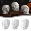Molde de Silicona para Adornos de Velas Aromáticas con un Diseño de Calavera Aterradora, Tapando Orejas, Ojos y Boca para Evitar Escuchar, Ver y Hablar