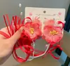 Novo Grampo de Cabelo Hanfu Estilo Chinês para Meninas, Acessório de Cabelo Infantil com Flores de Estilo Antigo, Franjas e Pérolas, Doce e Retrô