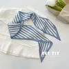 Lenço de Seda Pequeno Azul Etéreo Diário Little Han Mei Feminino ins Fita Longa para Amarrar Bolsa Cinto de Cabelo Lenço de Seda Atacado na Primavera e Verão