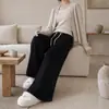 Nuevos Pantalones de Maternidad Otoño/Invierno, Pantalones Casuales de Punto Rectos de Pierna Ancha, Adelgazantes, de Longitud Completa