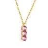 Joyería Transfronteriza Europea y Americana Collar con Incrustaciones de Diamantes de Acero Inoxidable Moda de Lujo Ligero Versátil Colgante Redondo de Diamante Cadena para Suéter Venta Directa del Fabricante