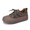 [Precio de Evento 118] Zapatos de Mujer de Diseño Retro de Punta Redonda Suela Suave de Corte Bajo con Cordones Zapatos de Mujer de Piel de Vacuno de Primera Capa