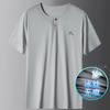 Camiseta de Verano de Manga Corta de Seda de Hielo de Alta Gama para Hombre con Cuello Redondo, Delgada, de Media Manga, Moderna, Camiseta para Hombre con Sensación de Hielo, Top 98