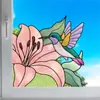 Cbccht107 Pegatina de Vidrio para Esquina de Ventana Floral y de Pájaros Transfronteriza, Pegatina Decorativa de Flor para Esquina de Vidrio Colorida Adhesiva de Doble Cara Ultra Transparente