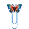 Mariposa grandes clips de papel coloridos papelería para estudiantes separadores de página marcapáginas clasificación suministros de oficina clips de papel de animalitos