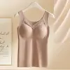 Chaleco Térmico Adelgazante Todo en Uno Sin Costuras con Almohadillas en el Pecho Malla Sexy con Empalmes Cuello en V Ropa Interior Básica Sin Costuras Chaleco
